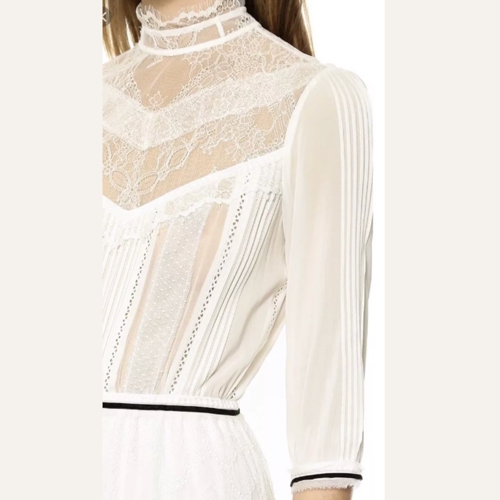 Alice + Olivia Victoriana White Lace Maxi Dress 6 - Picture 5 of 8